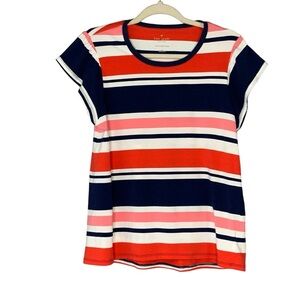 Kate Spade striped flutter sleeve knit top‎ with scoop neckline. Size M